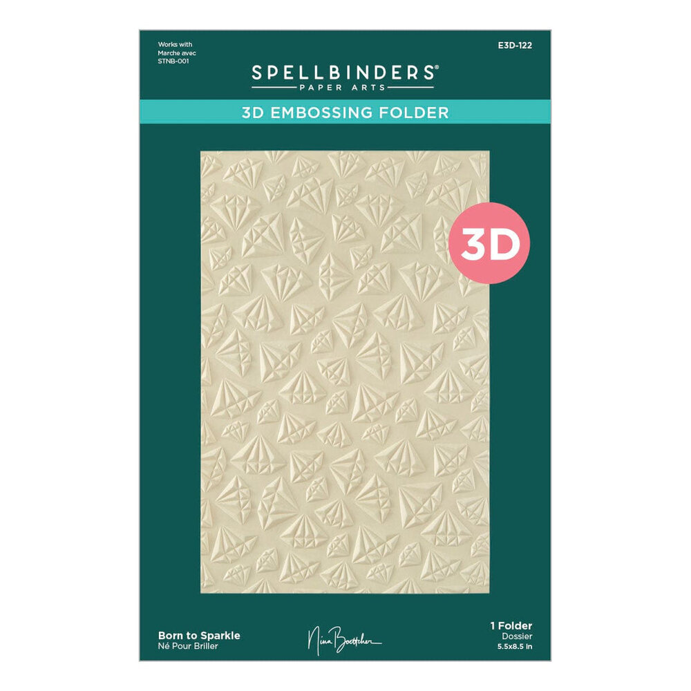 Spellbinders Bougie Birthday Born to Sparkle 3D Embossing Folder (E3D-122)