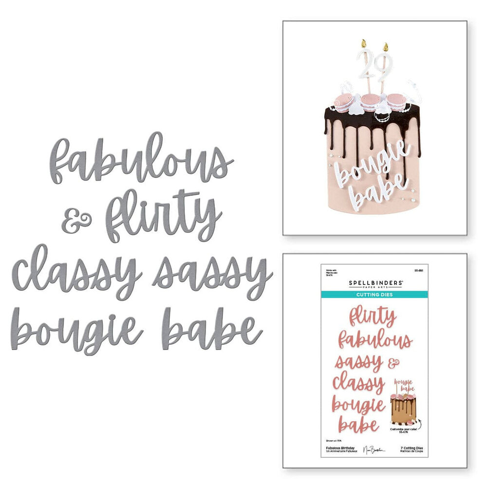 Spellbinders Bougie Birthday Fabulous Birthday Dies (S5-681)