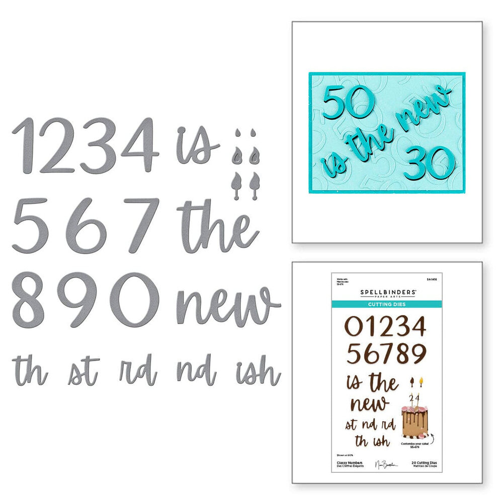 Spellbinders Bougie Birthday Classy Numbers Dies (S4-1416) Spellbinders Bougie Birthday Classy Numbers Dies (S4-1416)
