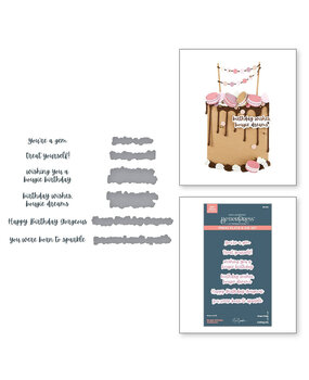 Spellbinders Bougie Birthday Sentiments Press Plate & Die Set (BP-272)