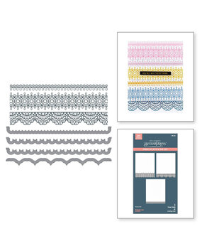 Spellbinders Vivid Expressions Pressed Lace Borders Press Plate & Die Set (BP-284) Spellbinders Vivid Expressions Pressed Lace Borders Press Plate & Die Set (BP-284)