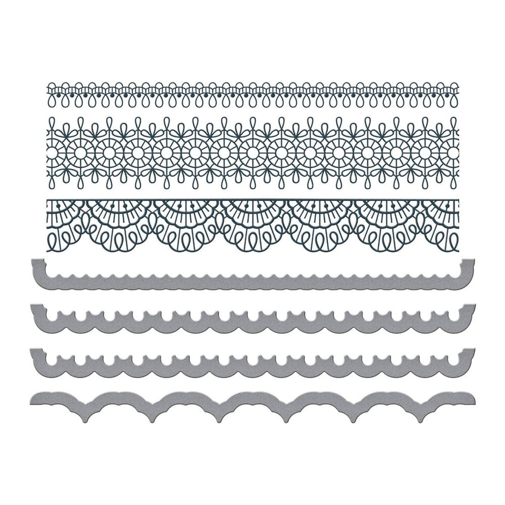 Spellbinders Vivid Expressions Pressed Lace Borders Press Plate & Die Set (BP-284) Spellbinders Vivid Expressions Pressed Lace Borders Press Plate & Die Set (BP-284)