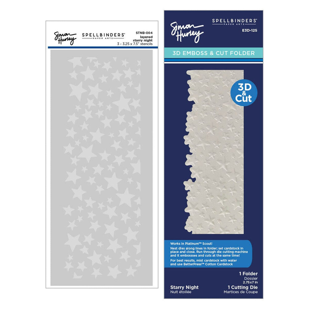 Spellbinders Space Adventure Starry Night 3D Emboss & Cut Folder and Stencil Bundle (BD-0945) Spellbinders Space Adventure Starry Night 3D Emboss & Cut Folder and Stencil Bundle (BD-0945)