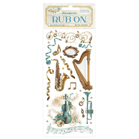 Stamperia Masquerade Rub-On 4x8,5 Inch Instruments (DFLRB137) Stamperia Masquerade Rub-On 4x8,5 Inch Instruments (DFLRB137)