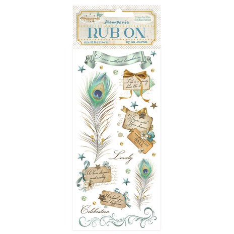 Stamperia Masquerade Rub-On 4x8,5 Inch Feathers (DFLRB140) Stamperia Masquerade Rub-On 4x8,5 Inch Feathers (DFLRB140)