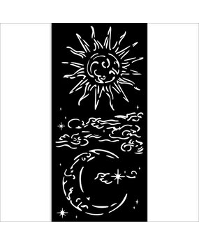 Stamperia Masquerade Thick Stencil 12x25cm Sun And Moon (KSTDL112)
