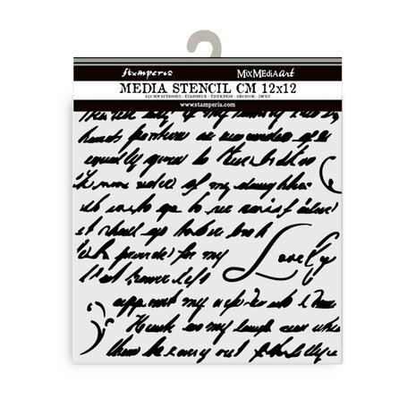 Stamperia Masquerade Thick Stencil 12x12cm Handwriting (KSTDS10) Stamperia Masquerade Thick Stencil 12x12cm Handwriting (KSTDS10)