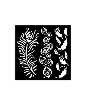 Stamperia Masquerade Thick Stencil 12x12cm Feathers (KSTDS13) Stamperia Masquerade Thick Stencil 12x12cm Feathers (KSTDS13)