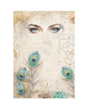 Stamperia Masquerade A4 Rice Paper Eyes And Feathers (DFSA4984) Stamperia Masquerade A4 Rice Paper Eyes And Feathers (DFSA4984)