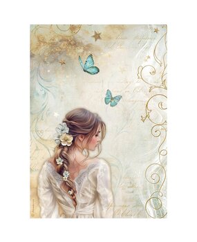 Stamperia Masquerade A4 Rice Paper Lady Butterfly (DFSA4985)
