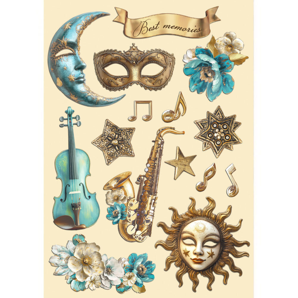 Stamperia Masquerade Wooden Shapes A5 (KLSP178)