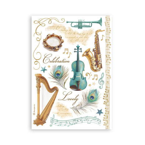 Stamperia Masquerade A5 Washi Pad (SBW15) Stamperia Masquerade A5 Washi Pad (SBW15)