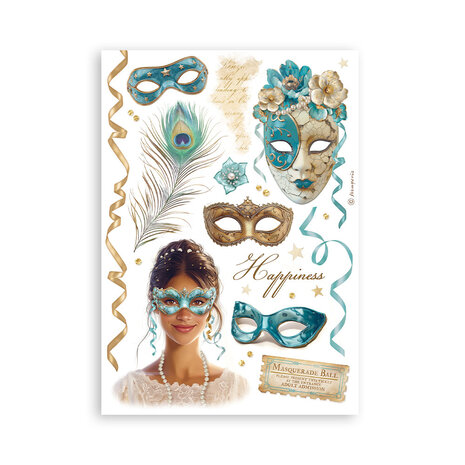 Stamperia Masquerade A5 Washi Pad (SBW15) Stamperia Masquerade A5 Washi Pad (SBW15)