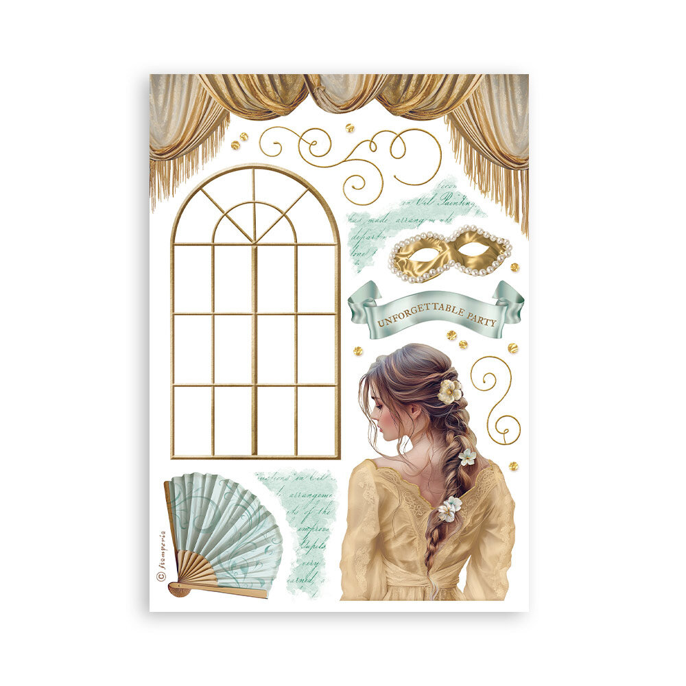 Stamperia Masquerade A5 Washi Pad (SBW15) Stamperia Masquerade A5 Washi Pad (SBW15)