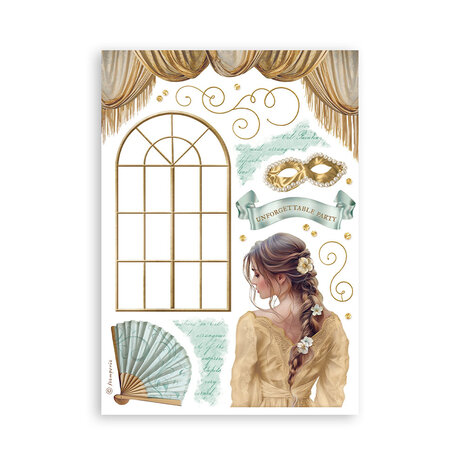 Stamperia Masquerade A5 Washi Pad (SBW15) Stamperia Masquerade A5 Washi Pad (SBW15)