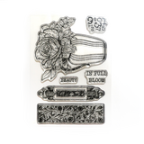 Elizabeth Craft Designs Hinged to the Past A6 Clear Stamps In Full Bloom (CS391)