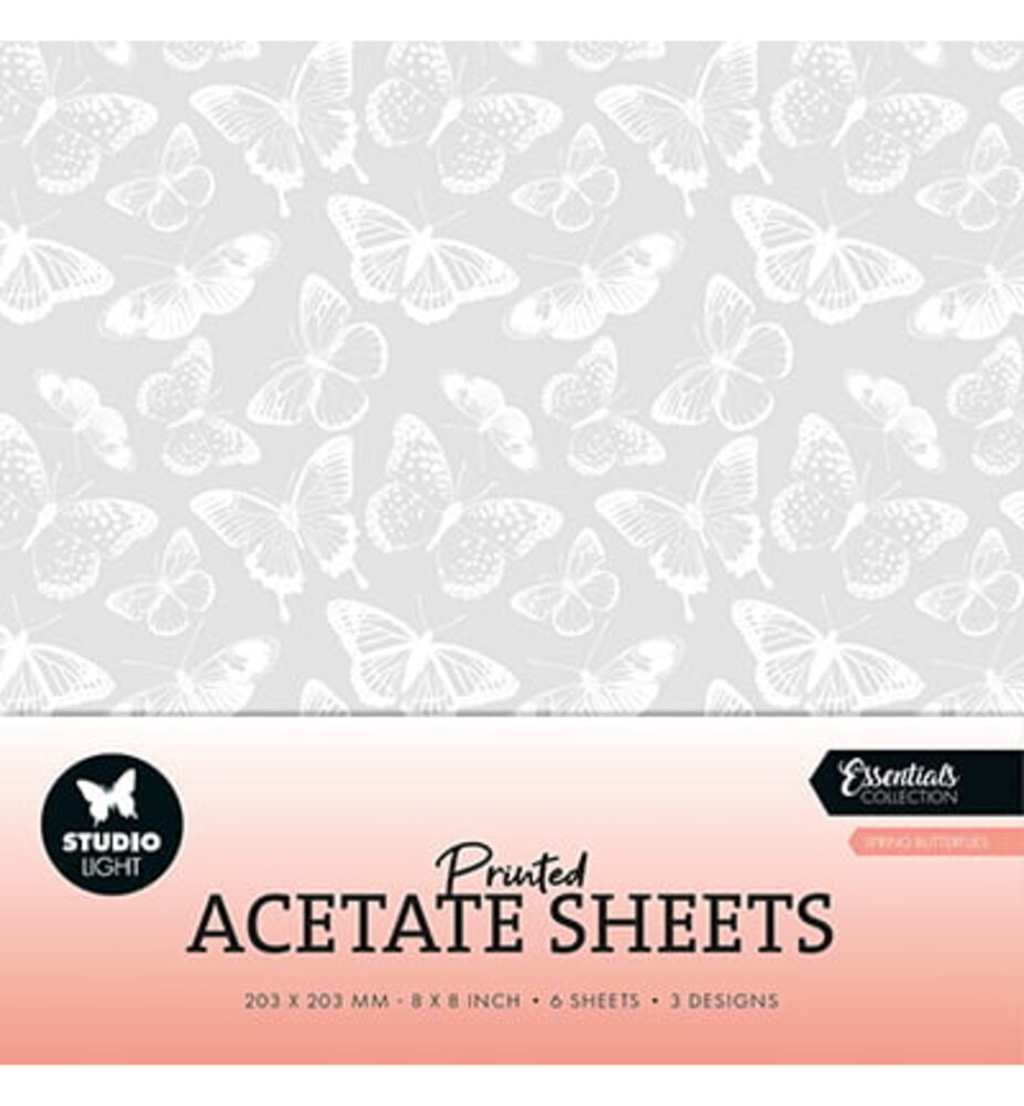 Studio Light Essentials Acetate Sheets 8x8 Inch Spring Butterflies (SL-ES-ACS10) Studio Light Essentials Acetate Sheets 8x8 Inch Spring Butterflies (SL-ES-ACS10)