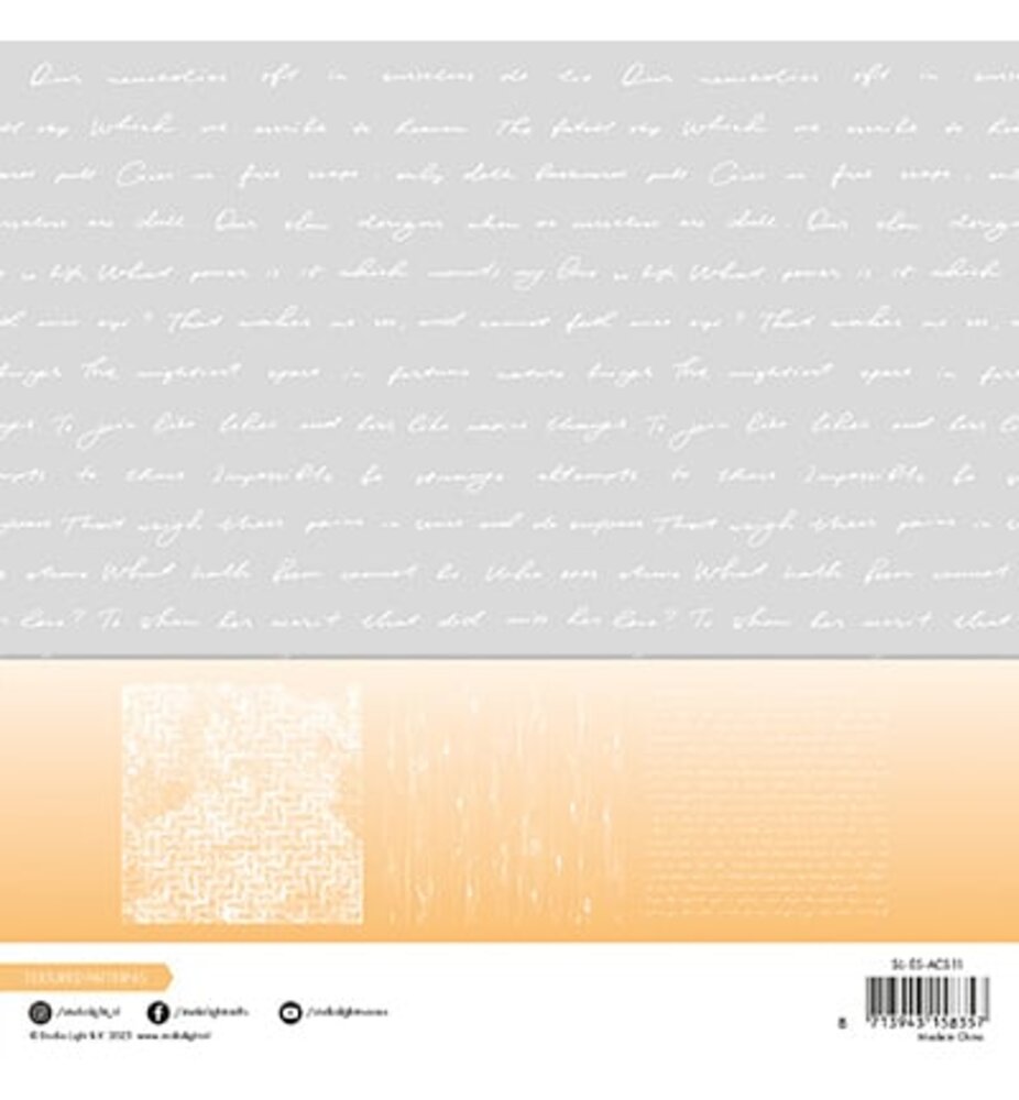Studio Light Essentials Acetate Sheets 8x8 Inch Textured Patterns (SL-ES-ACS11) Studio Light Essentials Acetate Sheets 8x8 Inch Textured Patterns (SL-ES-ACS11)