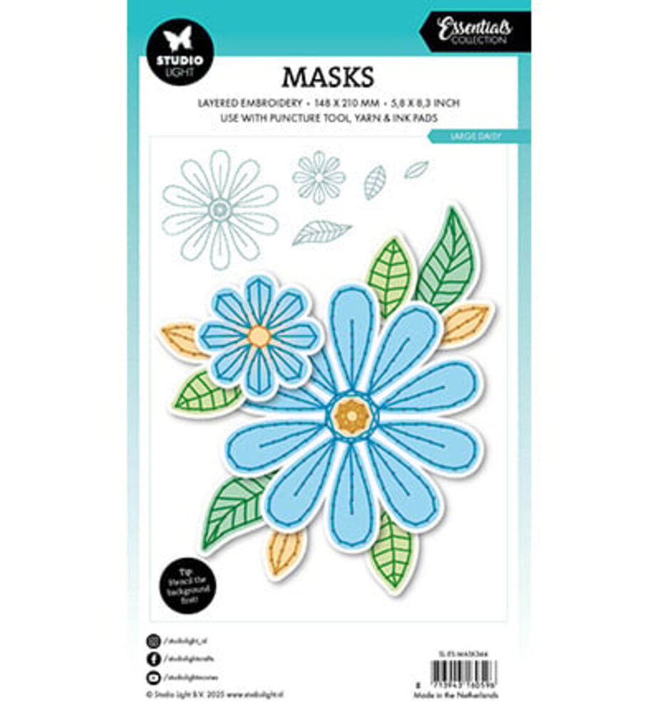 Studio Light Essentials Large Daisy Embroidery Masking Stencil (SL-ES-MASK344)