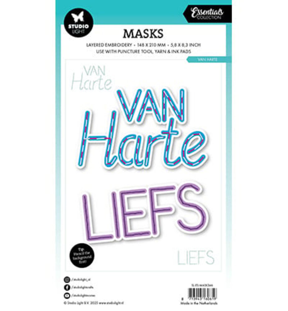 Studio Light Essentials Van Harte Embroidery Masking Stencil (SL-ES-MASK346)