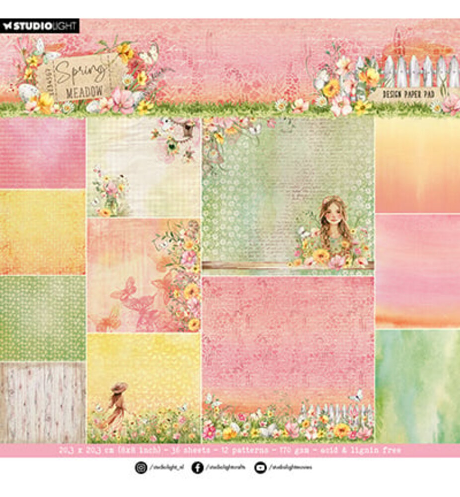 Studio Light Spring Meadow 8x8 Inch Background Paper Pad (SL-SM-DPP270) Studio Light Spring Meadow 8x8 Inch Background Paper Pad (SL-SM-DPP270)