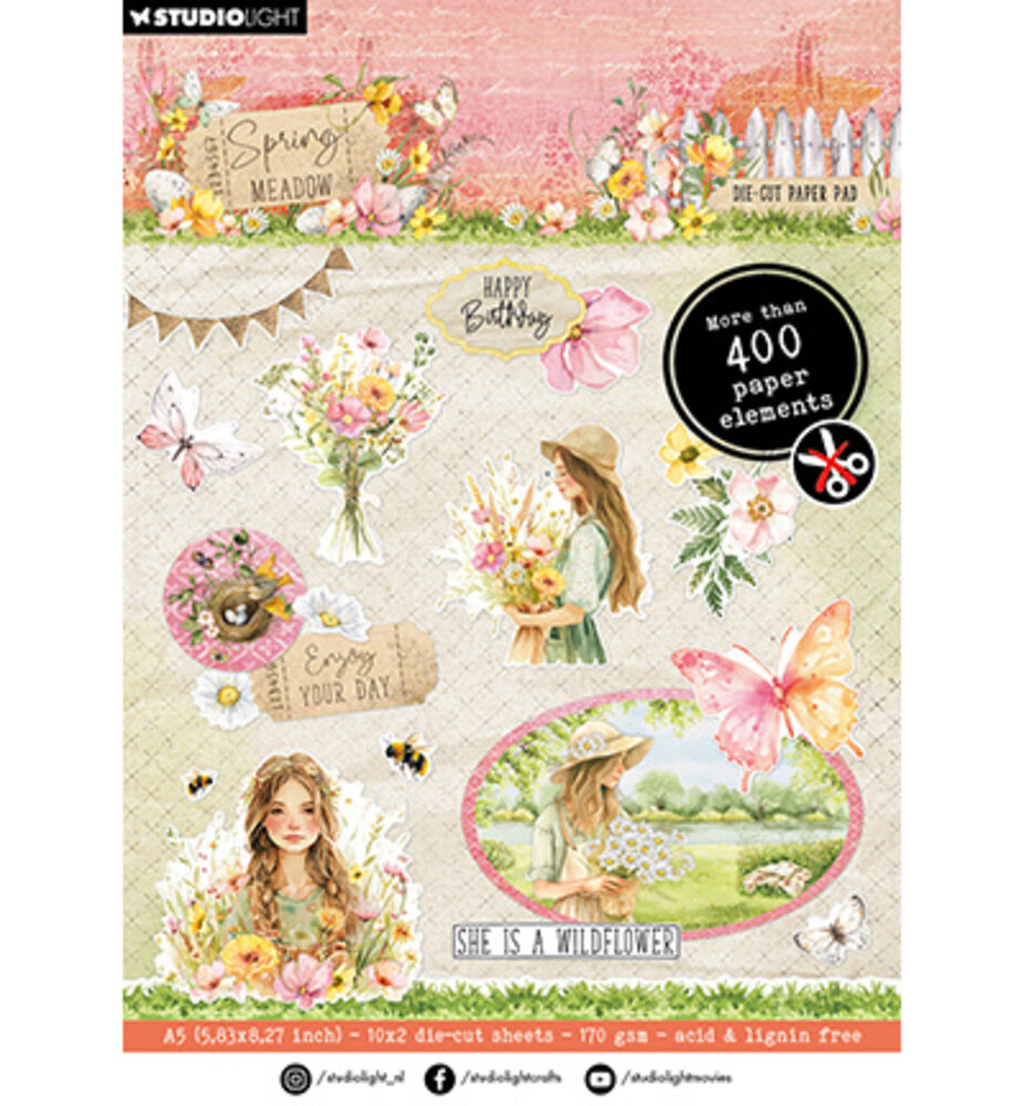 Studio Light Spring Meadow A5 Die-Cut Paper Pad (SL-SM-DCPP268) Studio Light Spring Meadow A5 Die-Cut Paper Pad (SL-SM-DCPP268)