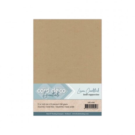 Card Deco Linen Cardstock Cappuccino 10 Vel A5 (LKK-A545)