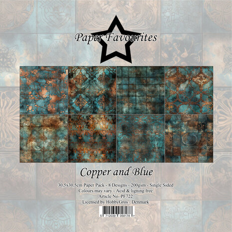 Paper Favourites Copper And Blue 12x12 Inch Paper Pack (PF722) Paper Favourites Copper And Blue 12x12 Inch Paper Pack (PF722)