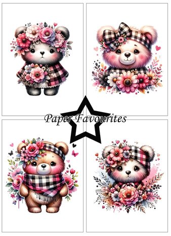 Paper Favourites Bear With Flowers A6 Paper Pack (PFA561) Paper Favourites Bear With Flowers A6 Paper Pack (PFA561)