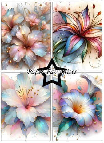 Paper Favourites Abstract Flowers A6 Paper Pack (PFA562)