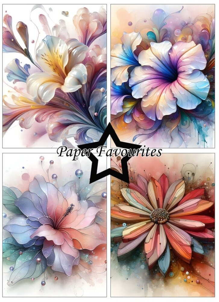 Paper Favourites Abstract Flowers A6 Paper Pack (PFA562)