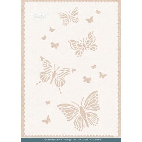 Card Deco Mixed Media Stencil Flutters (CDEST053)
