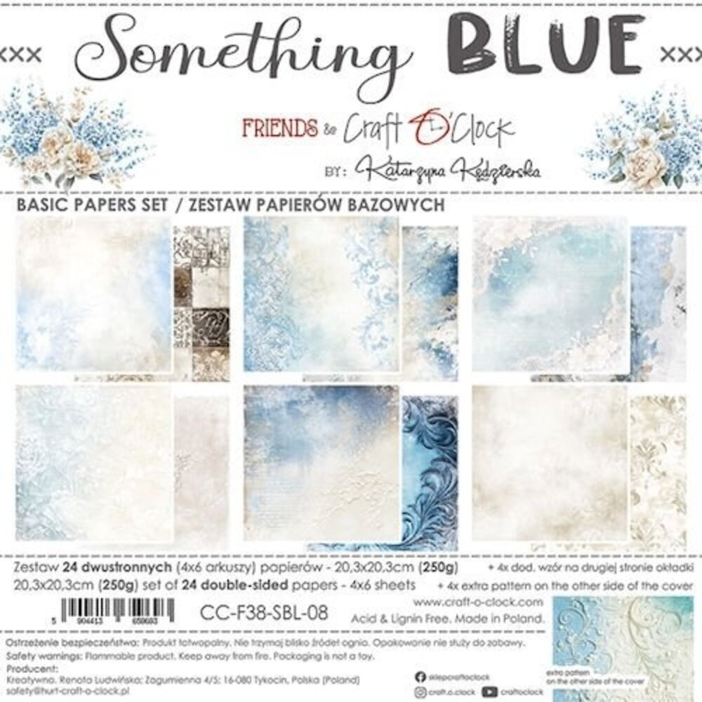 Craft O'Clock Something Blue 8x8 Inch Basic Papers Set (CC-F38-SBL-08) Craft O'Clock Something Blue 8x8 Inch Basic Papers Set (CC-F38-SBL-08)
