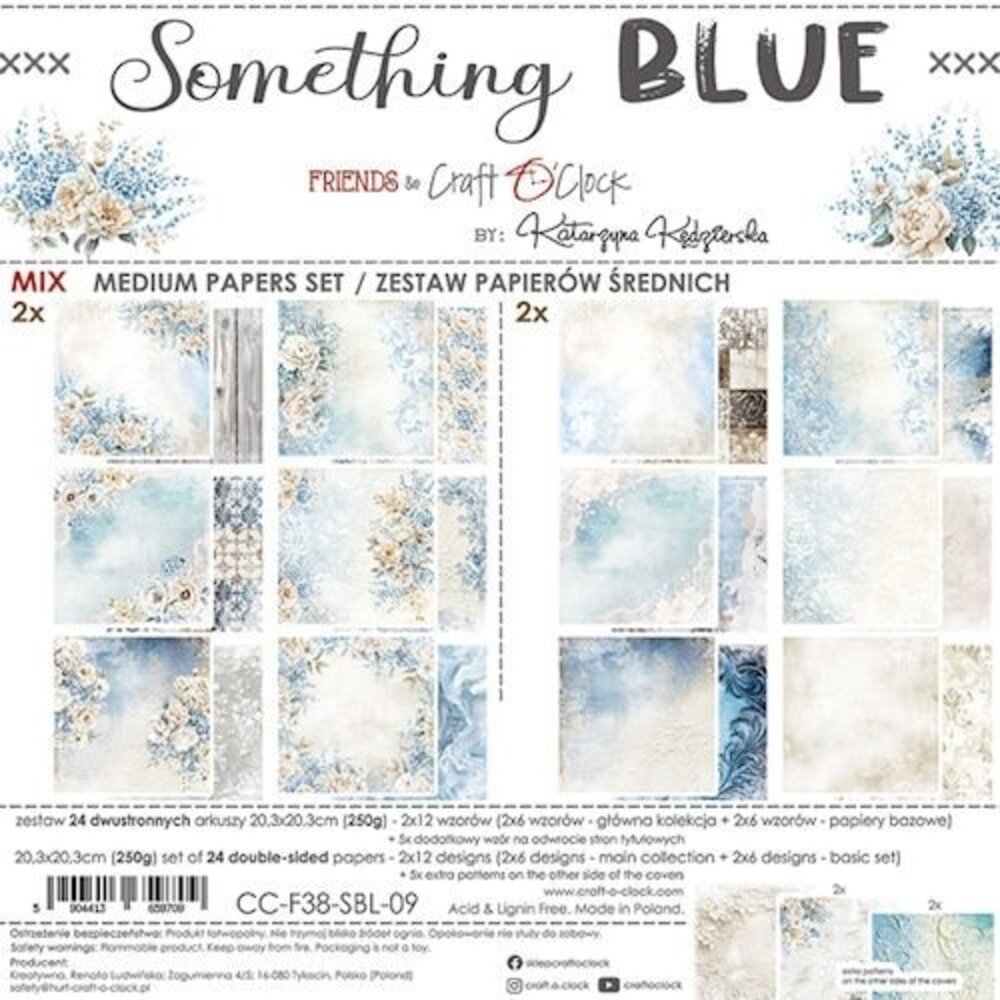 Craft O'Clock Something Blue 8x8 Inch Mix Papers Set (CC-F38-SBL-09) Craft O'Clock Something Blue 8x8 Inch Mix Papers Set (CC-F38-SBL-09)