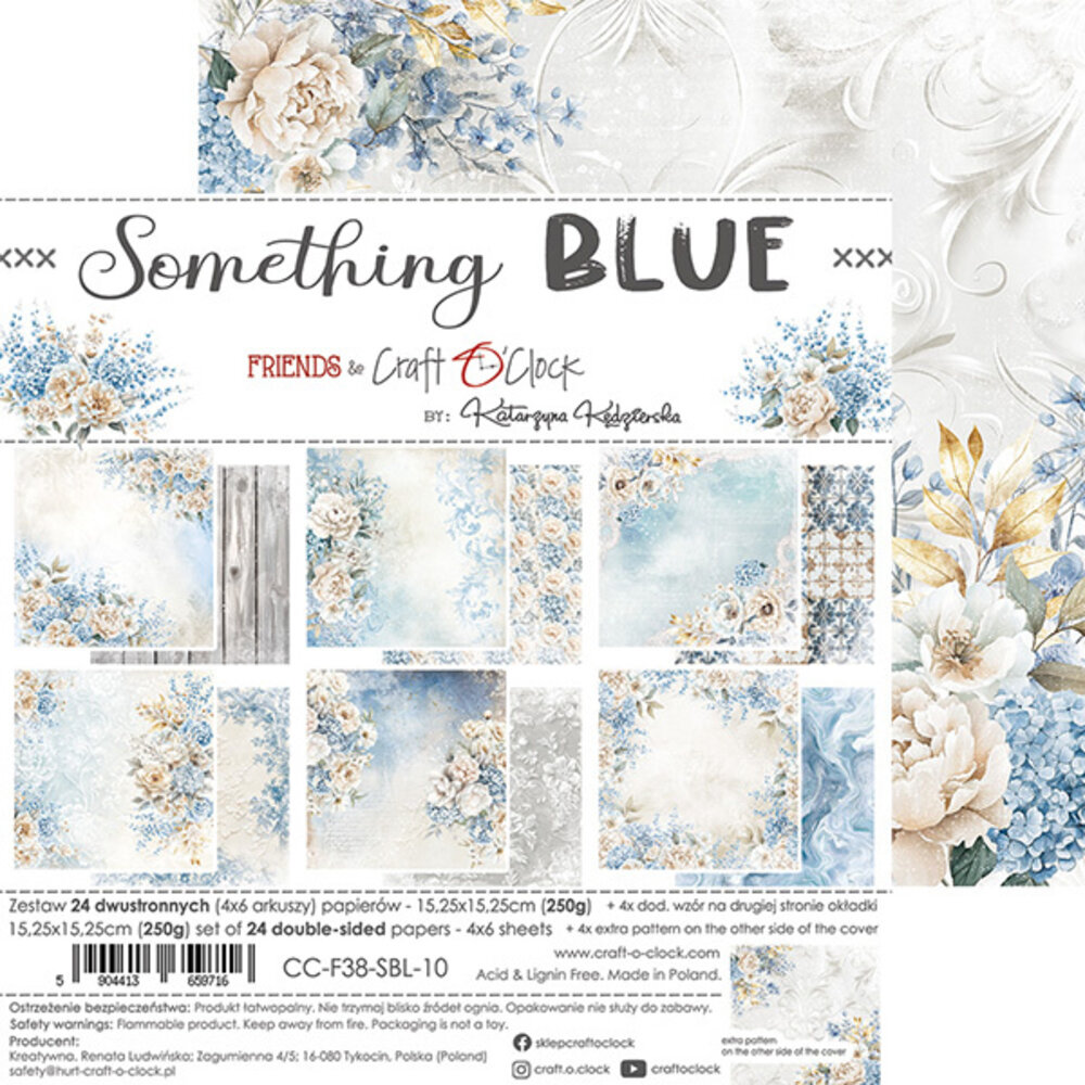 Craft O'Clock Something Blue 6x6 Inch Paper Set (CC-F38-SBL-10) Craft O'Clock Something Blue 6x6 Inch Paper Set (CC-F38-SBL-10)
