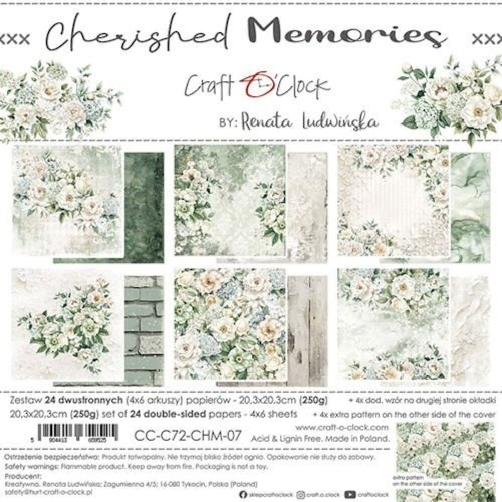 Craft O'Clock Cherished Memories 8x8 Inch Paper Set (CC-C72-CHM-07)