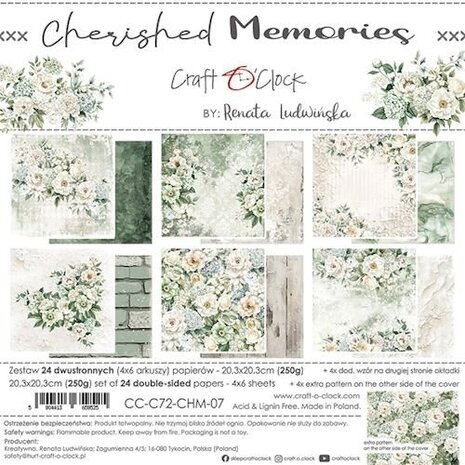 Craft O'Clock Cherished Memories 8x8 Inch Paper Set (CC-C72-CHM-07)