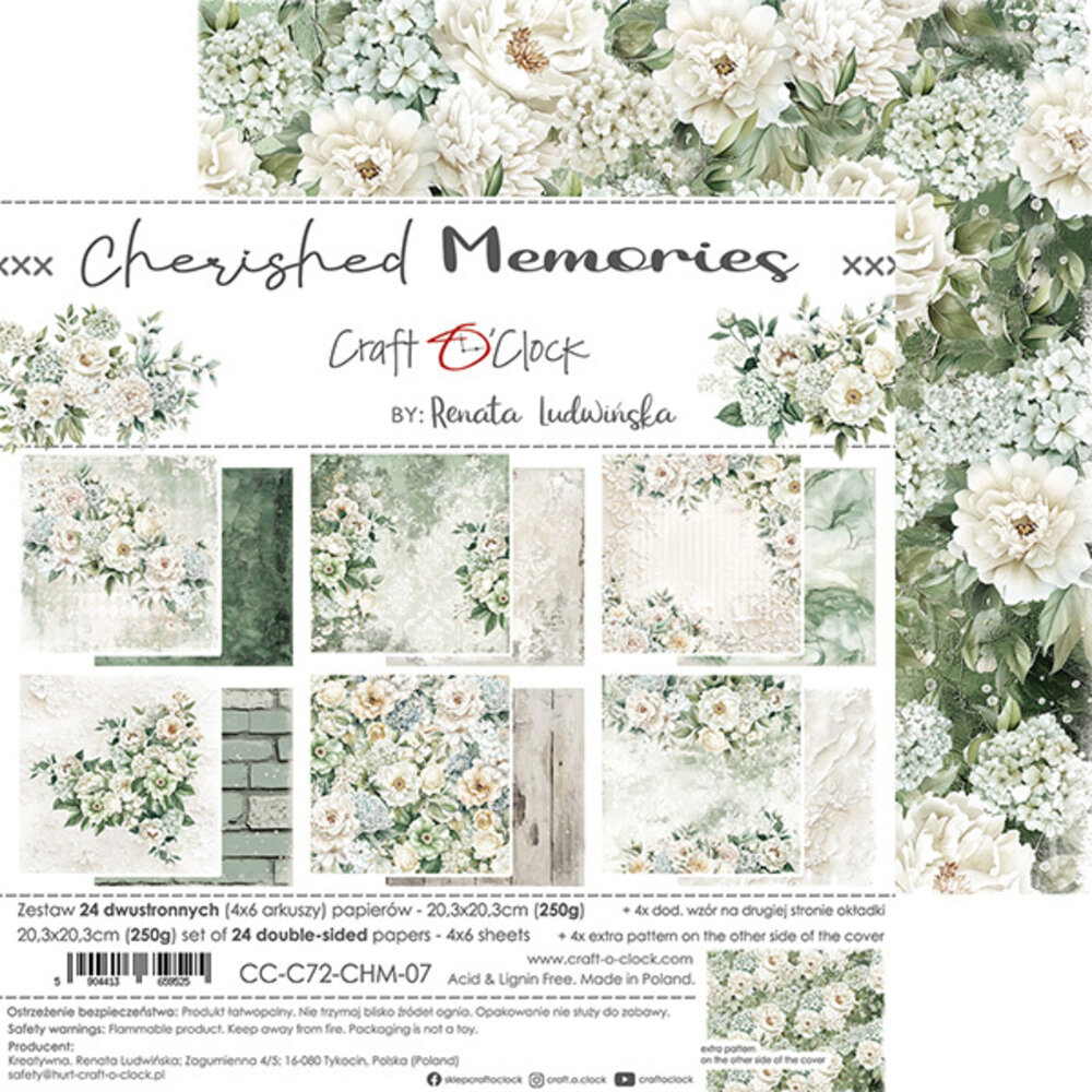 Craft O'Clock Cherished Memories 8x8 Inch Paper Set (CC-C72-CHM-07)