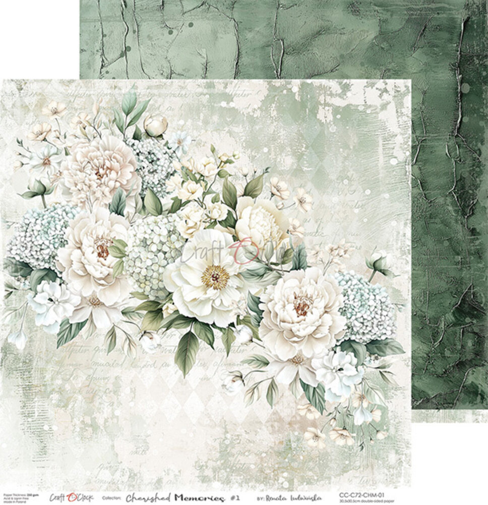 Craft O'Clock Cherished Memories 8x8 Inch Paper Set (CC-C72-CHM-07)