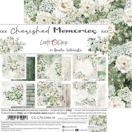 Craft O'Clock Cherished Memories 6x6 Inch Paper Set (CC-C72-CHM-10) Craft O'Clock Cherished Memories 6x6 Inch Paper Set (CC-C72-CHM-10)