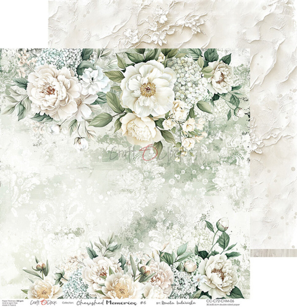 Craft O'Clock Cherished Memories 6x6 Inch Paper Set (CC-C72-CHM-10) Craft O'Clock Cherished Memories 6x6 Inch Paper Set (CC-C72-CHM-10)