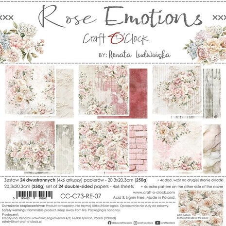 Craft O'Clock Rose Emotions 8x8 Inch Paper Set (CC-C73-RE-07) Craft O'Clock Rose Emotions 8x8 Inch Paper Set (CC-C73-RE-07)