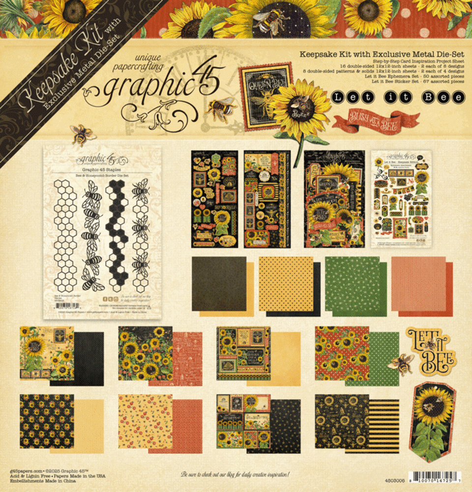 Graphic 45 Let it Bee 12x12 Inch Keepsake Edition with Exclusive Metal Die-Set (4503006)