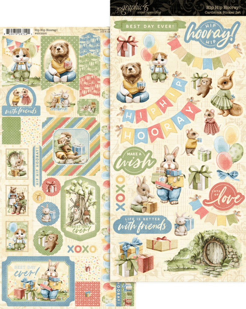 Graphic 45 Hip Hip Hooray Sticker Set (4502991)