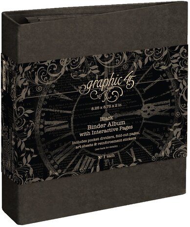 Graphic 45 Binder Album with Interactive Pages Black (4503001) Graphic 45 Binder Album with Interactive Pages Black (4503001)