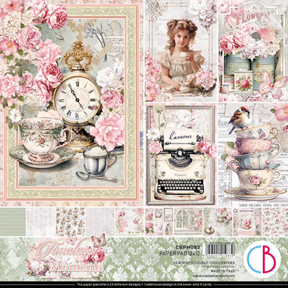Ciao Bella Papercrafting Timeless Moments 12x12 Inch Paper Pad (CBPM083) Ciao Bella Papercrafting Timeless Moments 12x12 Inch Paper Pad (CBPM083)