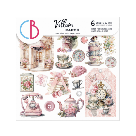 Ciao Bella Papercrafting Timeless Moments 6x6 Inch Vellum Paper (CBVQ022) Ciao Bella Papercrafting Timeless Moments 6x6 Inch Vellum Paper (CBVQ022)