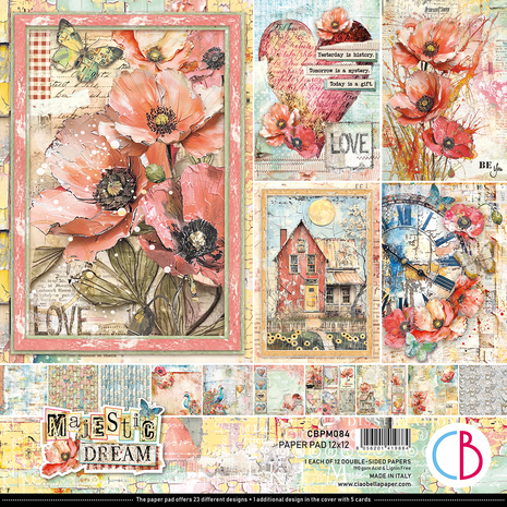 Ciao Bella Papercrafting Majestic Dream 12x12 Inch Paper Pad (CBPM084)