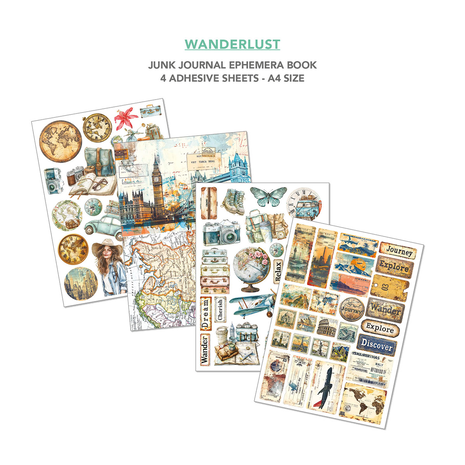 Ciao Bella Papercrafting Wanderlust A4 Junk Journal Ephemera Book (CBB006)