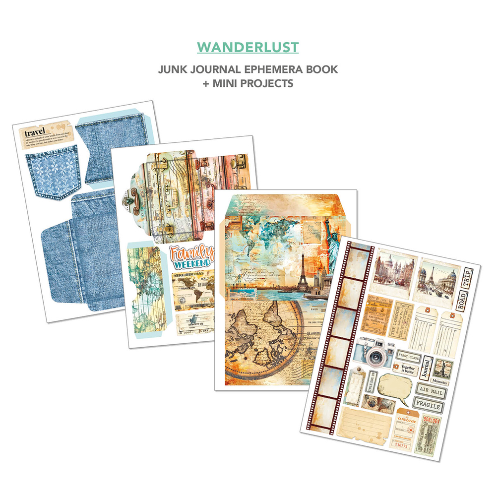 Ciao Bella Papercrafting Wanderlust A4 Junk Journal Ephemera Book (CBB006)